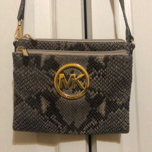 MK snakeskin crossbody
